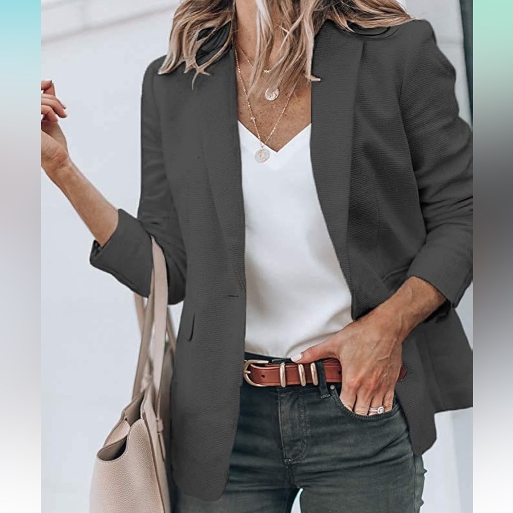 Cicy Bell Women’s Casual Blazer - Grey XL
